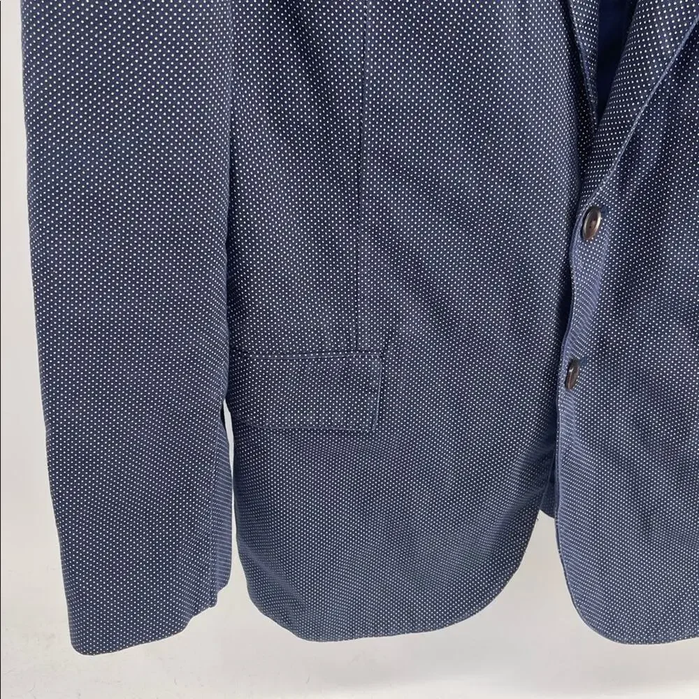 J. Crew Crosby unlined polka dot print two button double vent blazer sz 44L